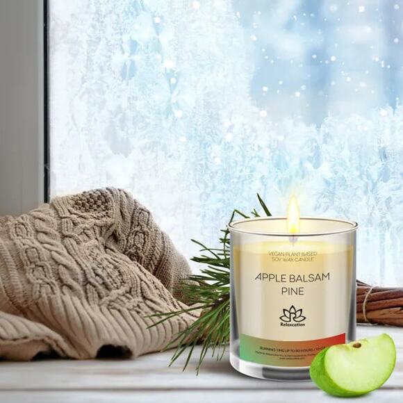 APPLE BALSAM Soy Wax Candle in Glass Jar (10 oz) - Picture 7 of 7